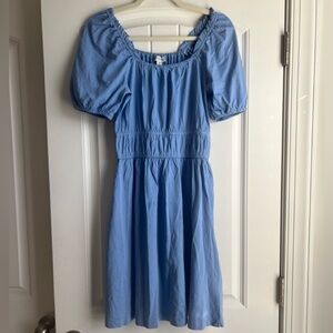 J. Crew Blue Gathered Dress